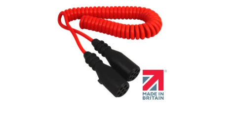 3.5m 24V 7-Pin Red Type Coiled Trailer Cable - ISO 1185 Plug car