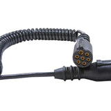4m 24V 7-Pin N-Type Coiled Trailer Cable - ISO 1185 Plug