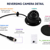 Black Dome Rear-View Reversing Camera - AHD 4-Pin Aviation Waterproof