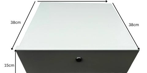 Lockable CCTV DVR/NVR Recorder Security Box - Steel Cabinet 38x38x15cm (2 Keys) car