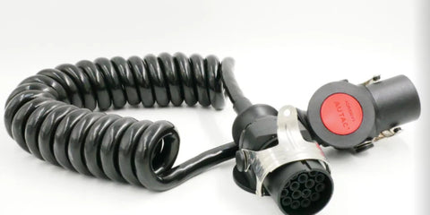 15-Pin ISO 12098 Trailer Power & Data Coiled Suzie Lead - Truck HGV car