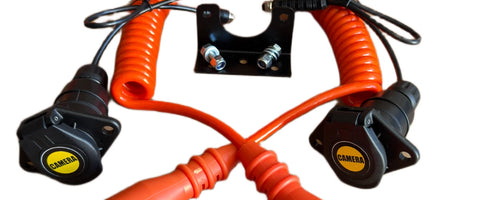 Trailer Reversing Camera + Suzi Coil Kit - Lorry Truck Tractor with Inverted Bracket cable